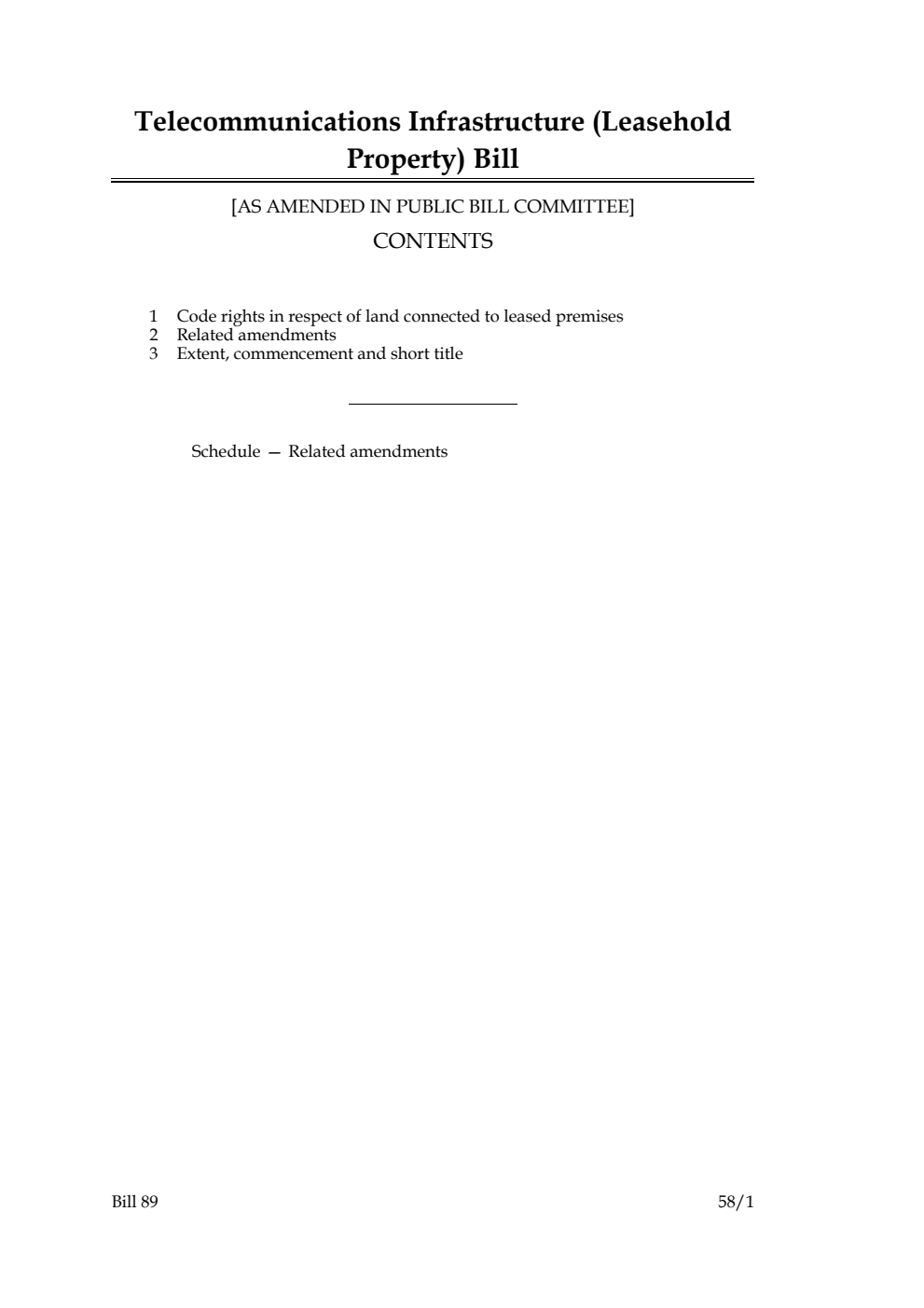 Telecommunications Infrastructure (Leasehold Property) Bill [as amended in Public Bill Committee]