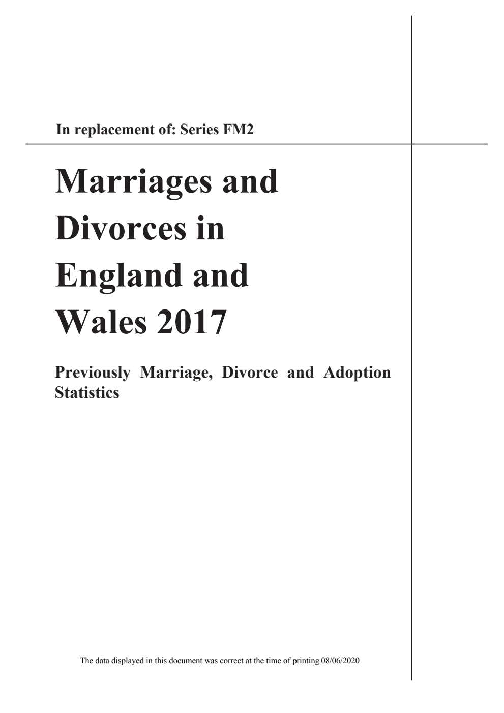 Marriages and Divorces in England and Wales 2017