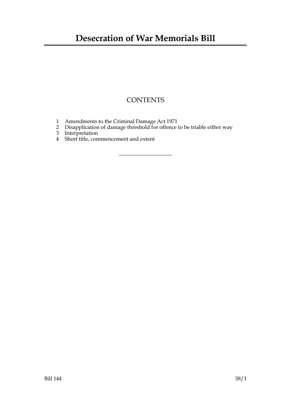 Desecration of War Memorials Bill