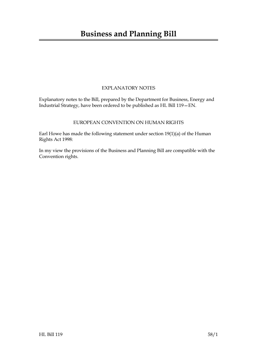 Business and Planning Bill