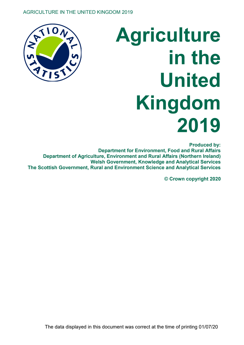 Agriculture in the United Kingdom 2019