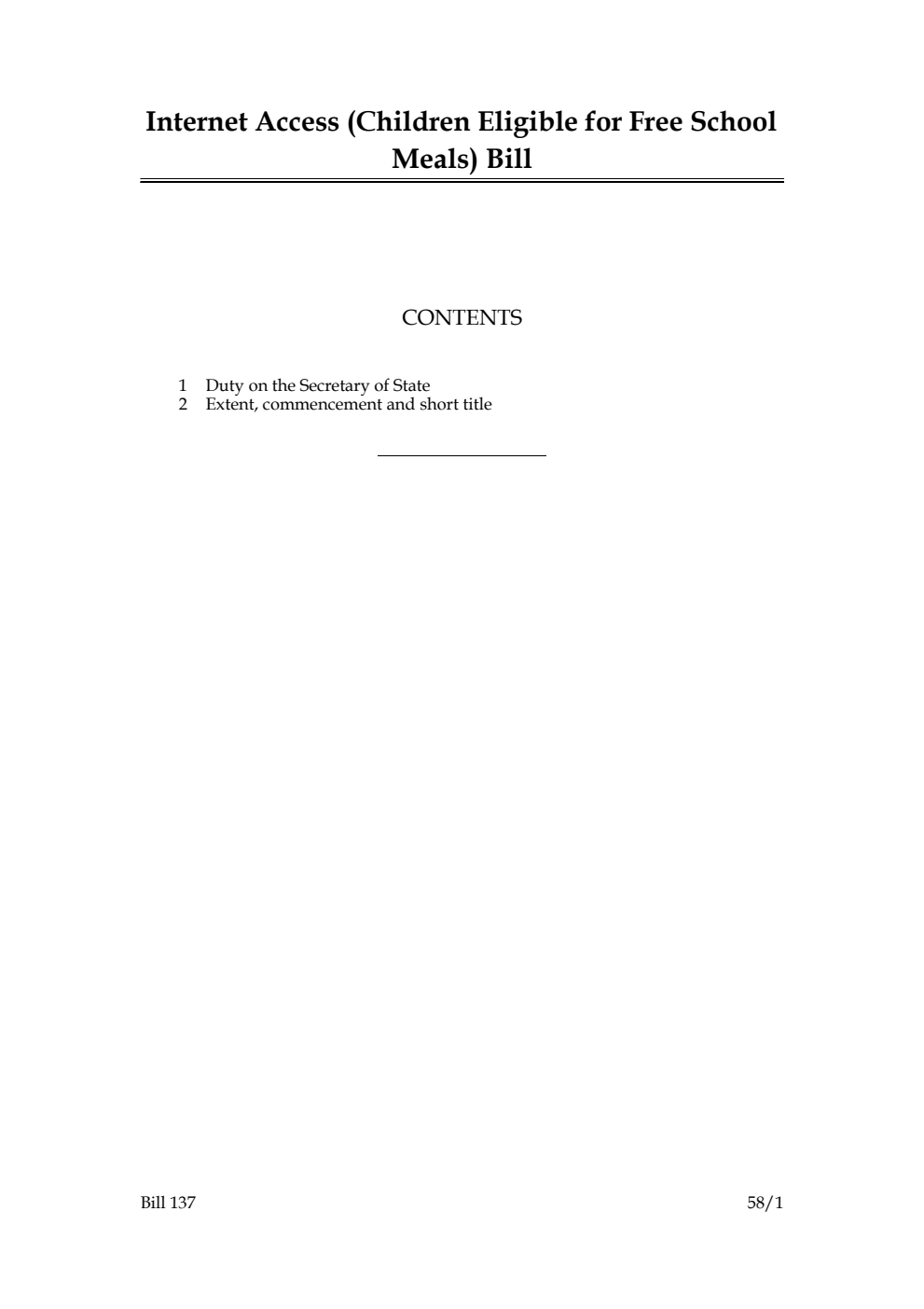 Internet Access (Children Eligible for Free School Meals) Bill