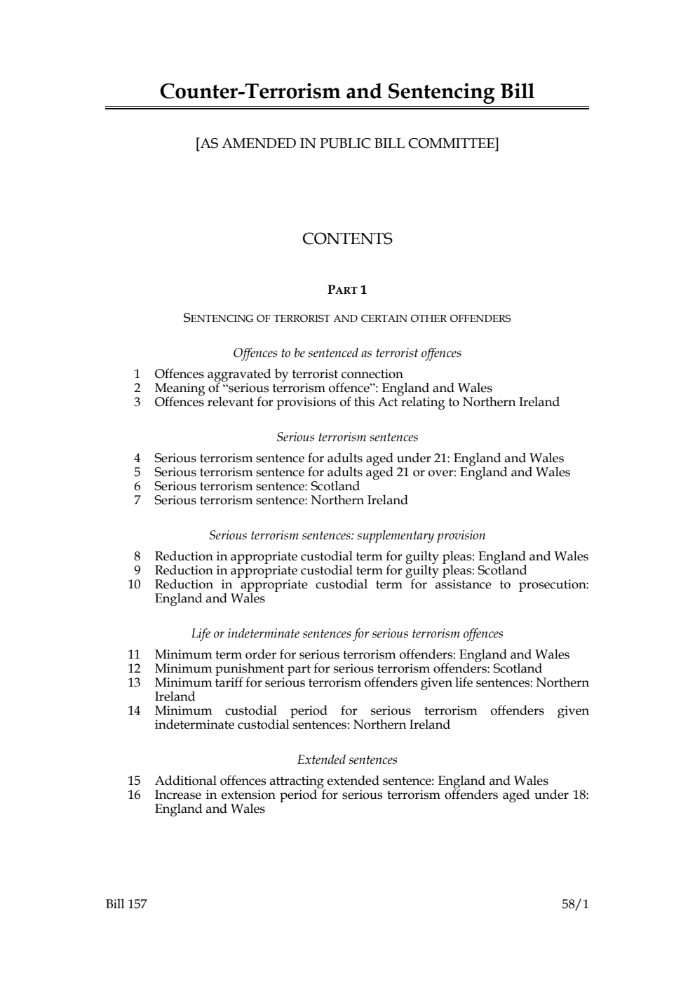 Counter-Terrorism and Sentencing Bill [as amended in Public Bill Committee]