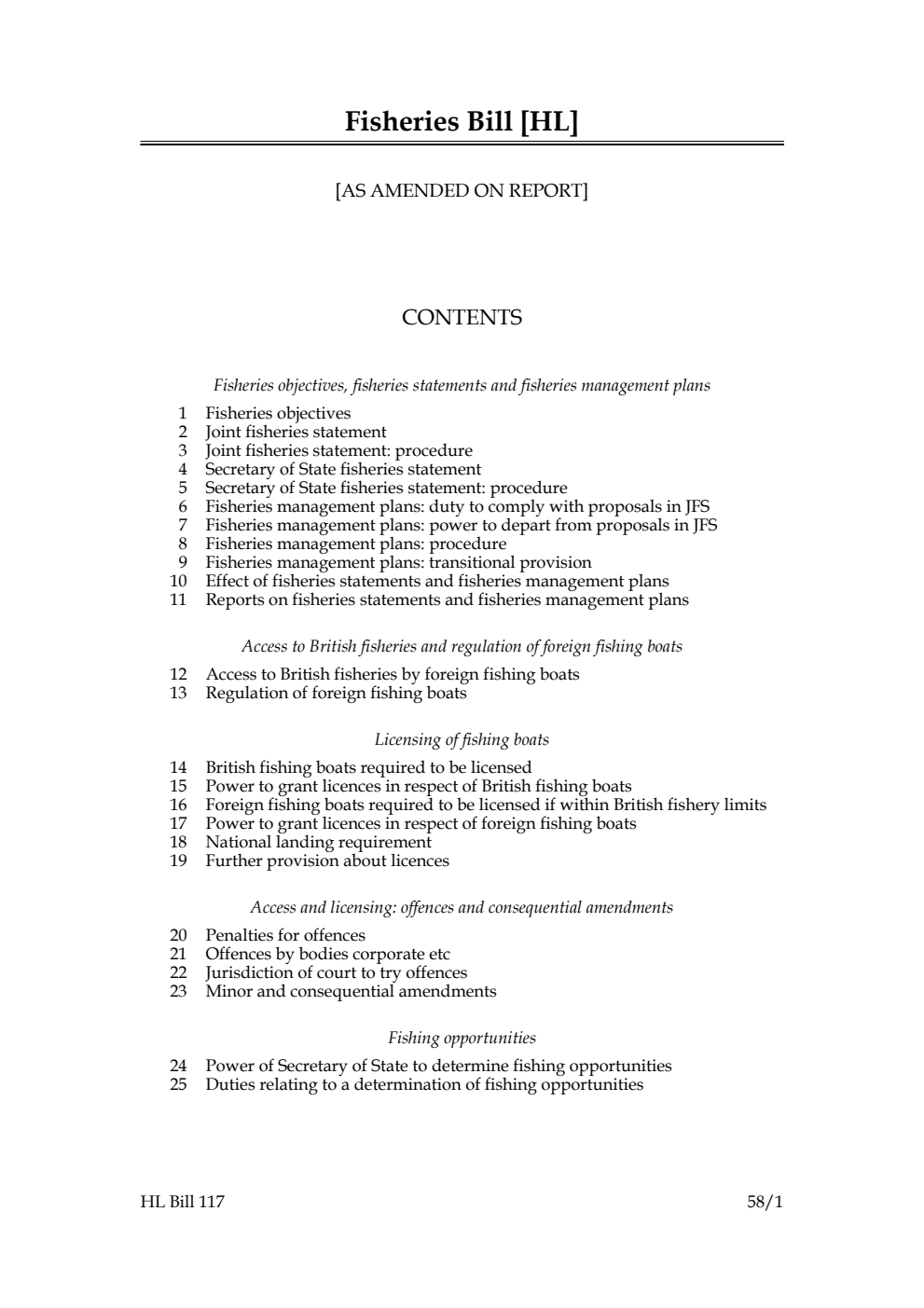 Fisheries Bill [as amended on Report]