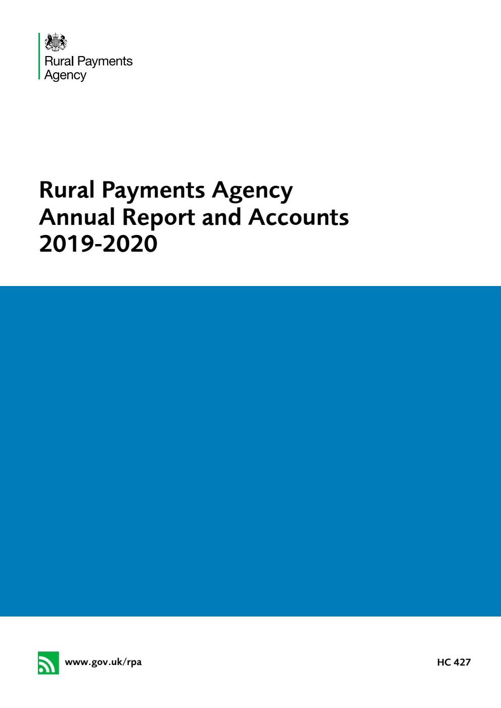 Rural Payments Agency Annual Report and Accounts 2019-2020