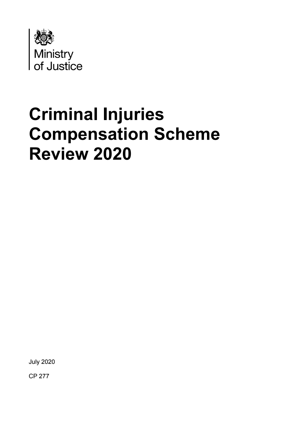 Criminal Injuries Compensation Scheme Review 2020