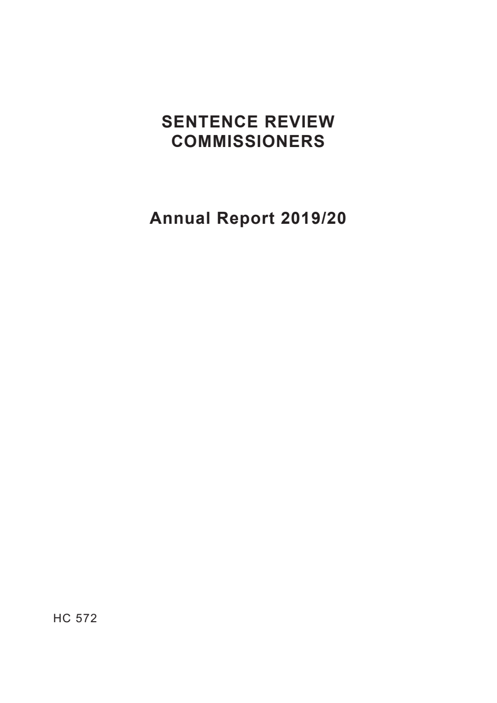Sentence Review Commissioners Annual Report 2019/20