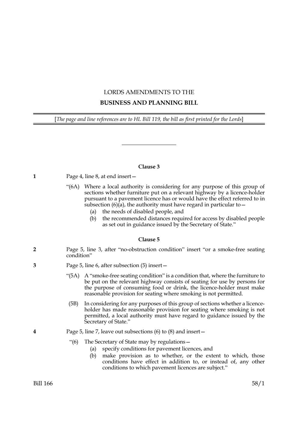 Lords Amendments to the Business and Planning Bill