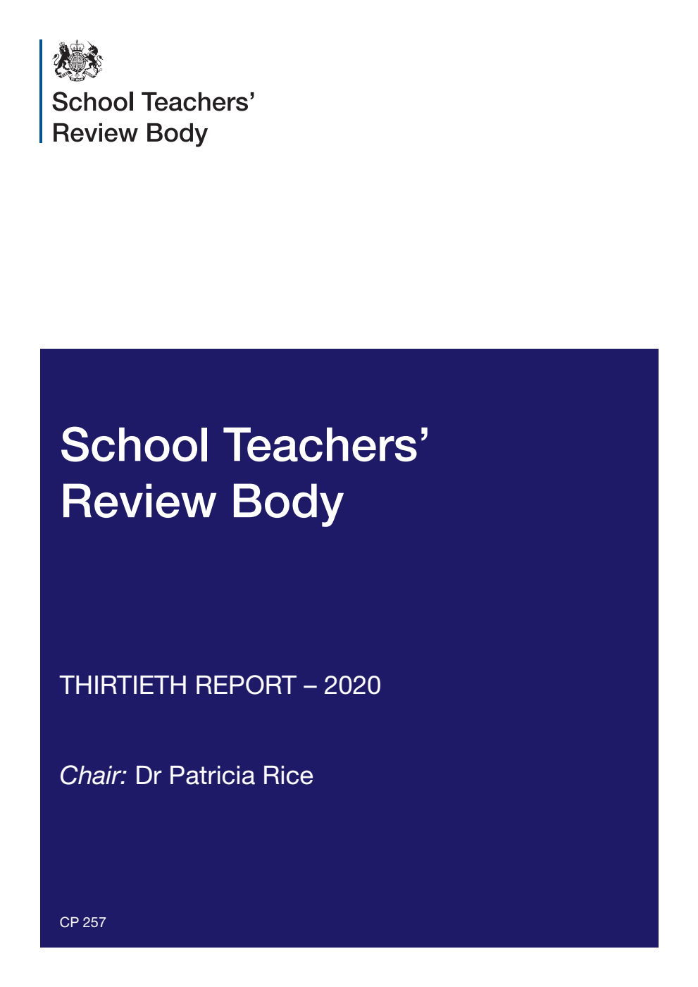 School Teachers’ Review Body Thirtieth Report – 2020
