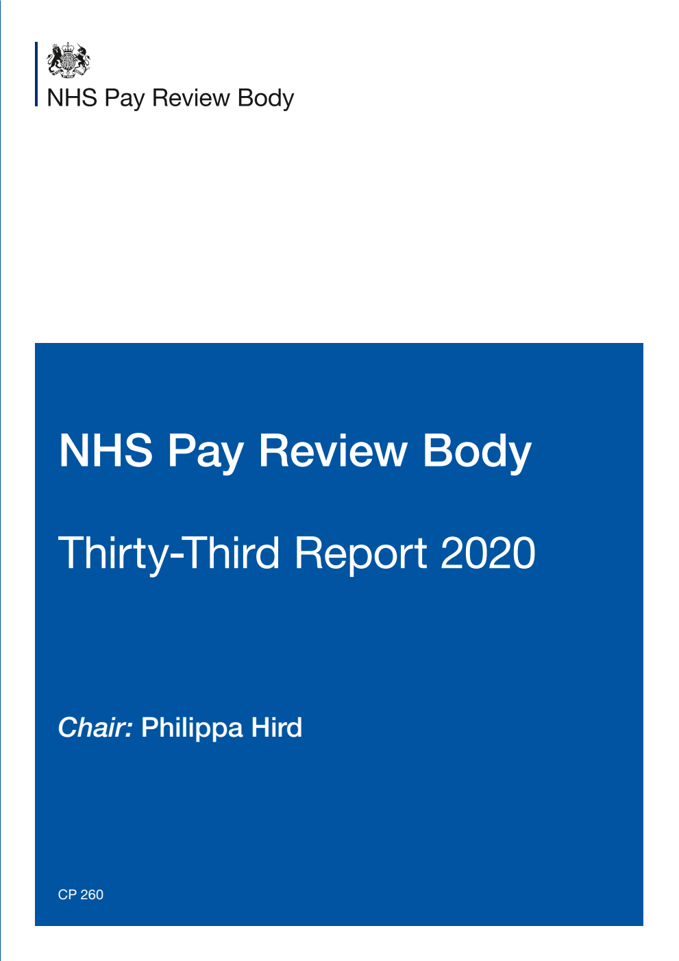 NHS Pay Review Body Thirty-Third Report 2020