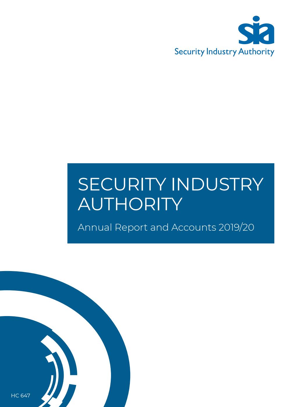 Security Industry Authority Annual Report and Accounts 2019/20