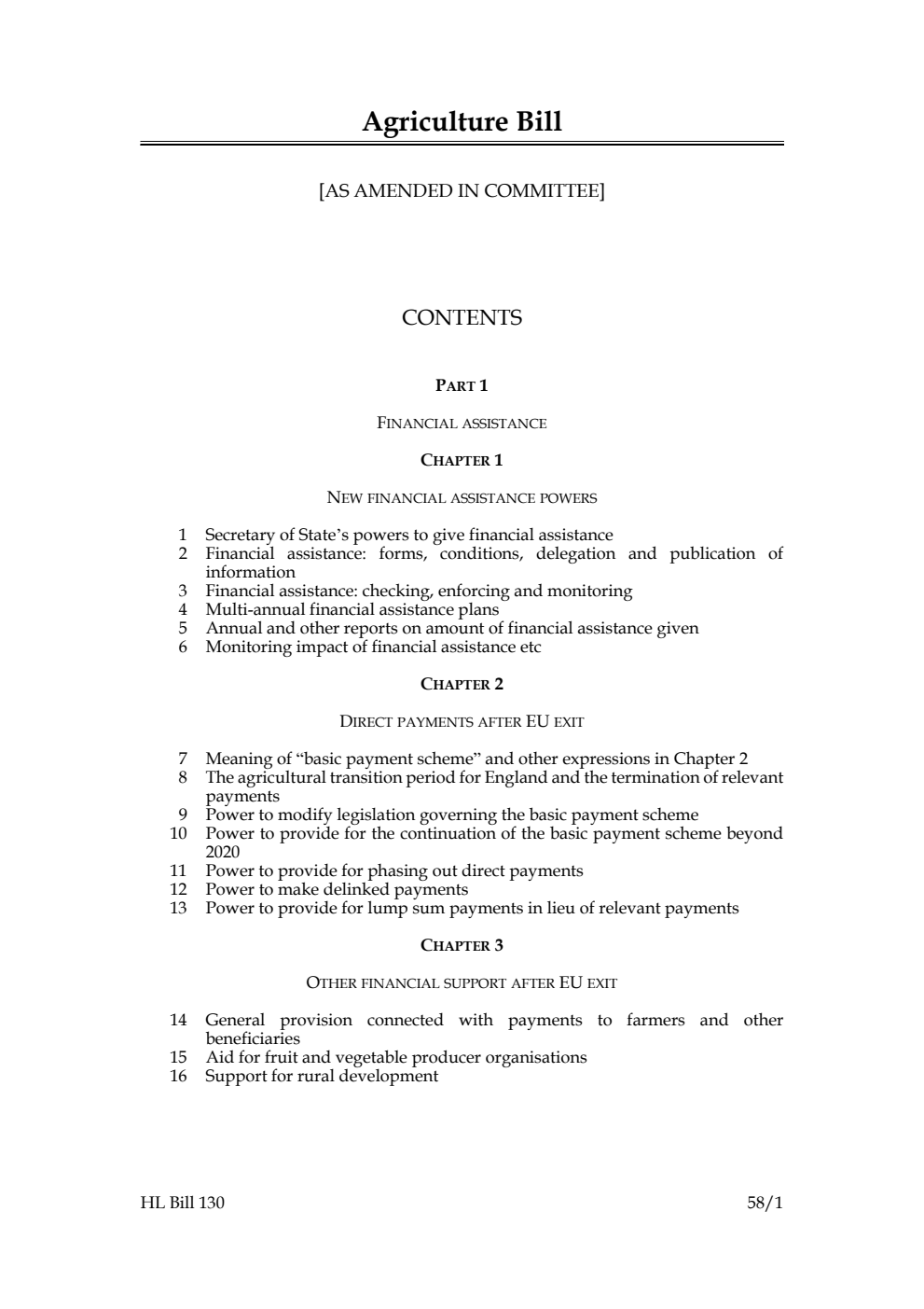 Agriculture Bill [as amended in Committee]