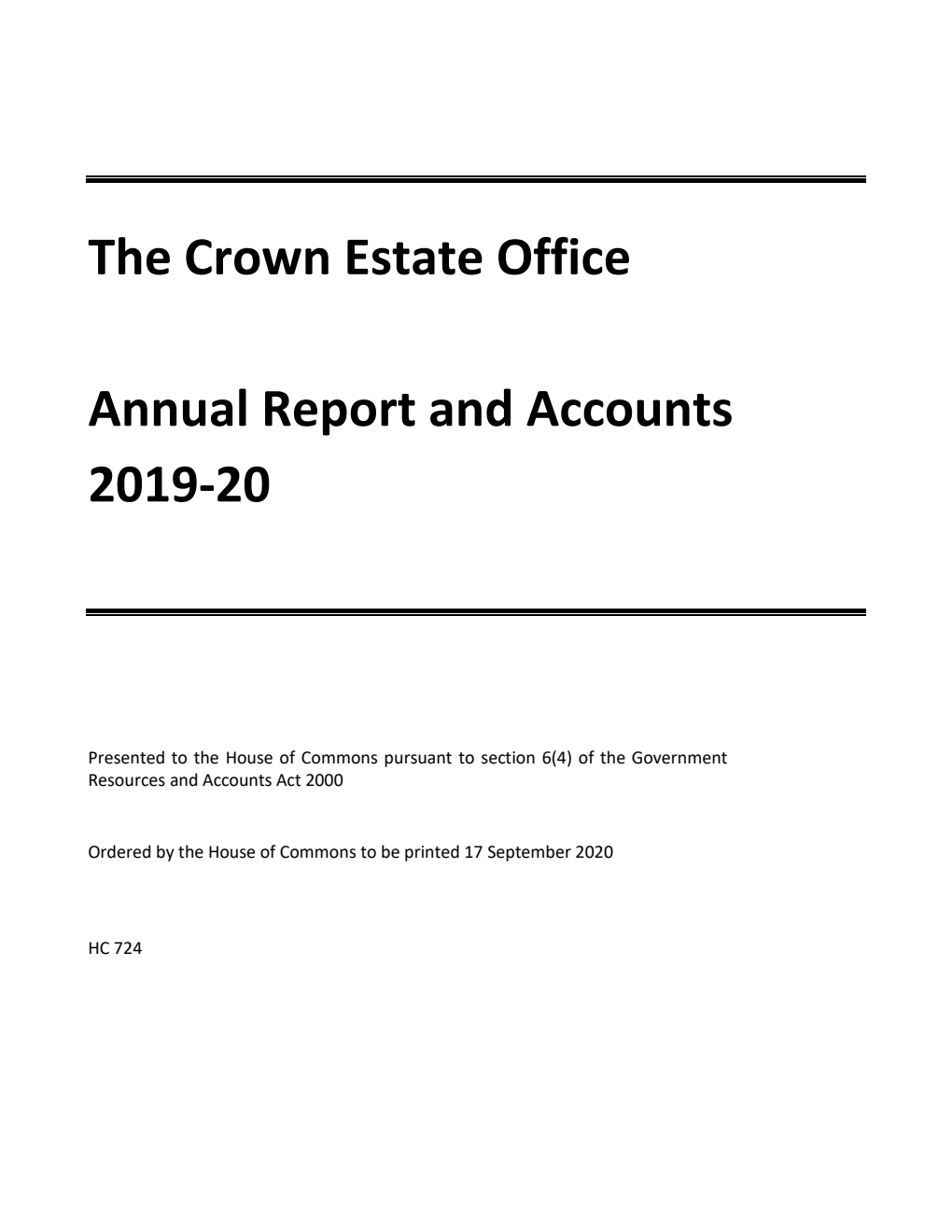 The Crown Estate Office Annual Report and Accounts 2019-20