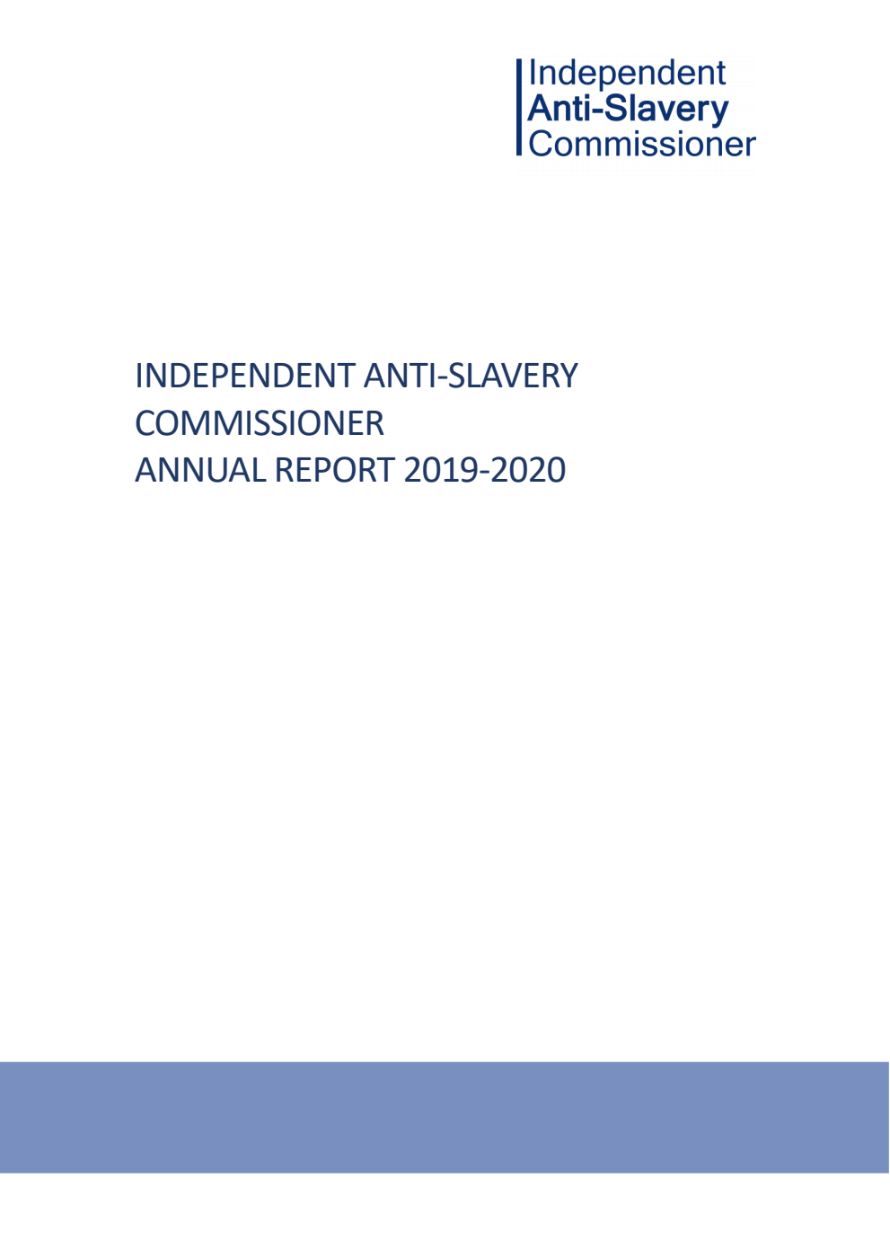 Independent Anti-Slavery Commissioner Annual Report 2019-2020
