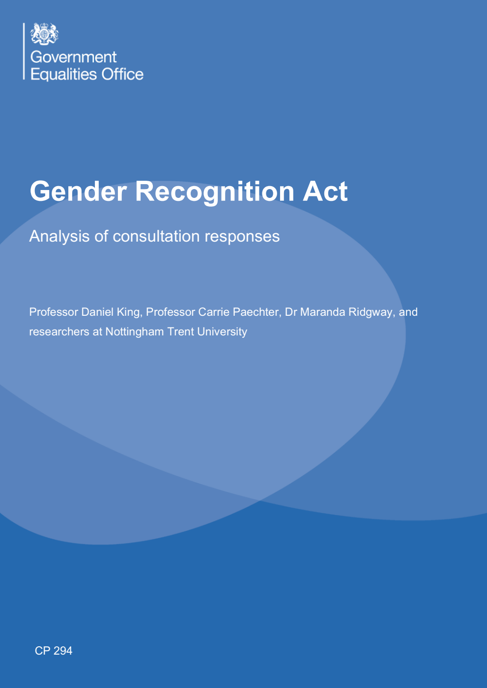 Gender Recognition Act. Analysis of consultation responses