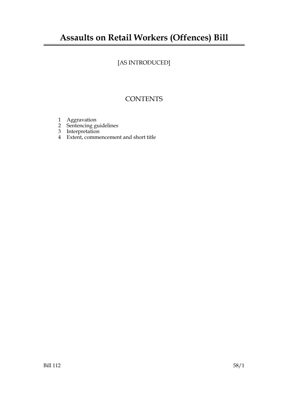 Assaults on Retail Workers (Offences) Bill