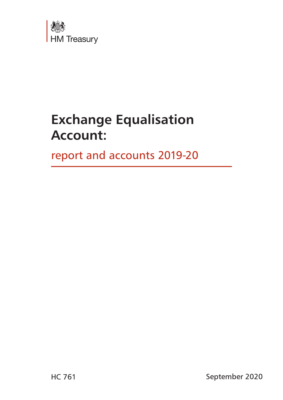 Exchange Equalisation Account: report and accounts 2019-20