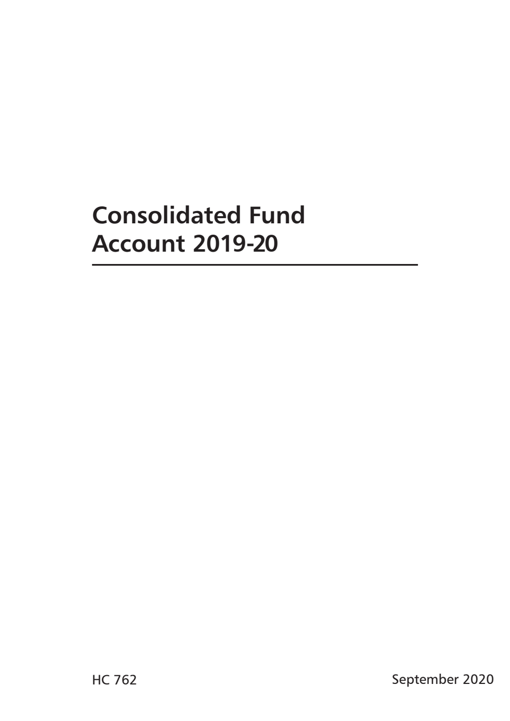 Consolidated Fund Account 2019-20