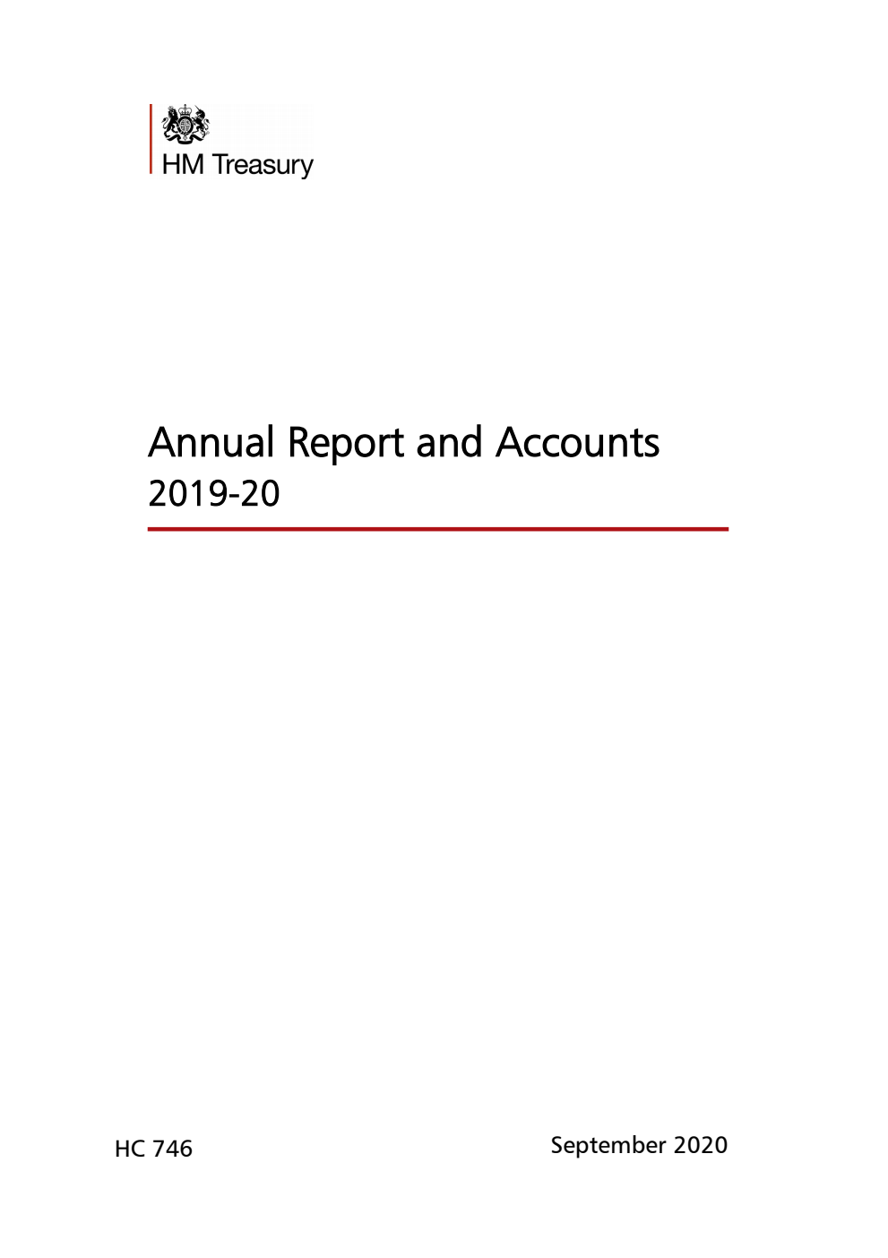 HM Treasury Annual Report and Accounts 2019-20