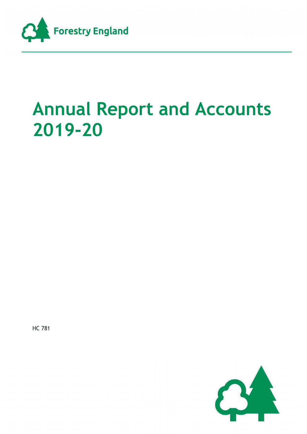 Forestry England Annual Report and Accounts 2019-20