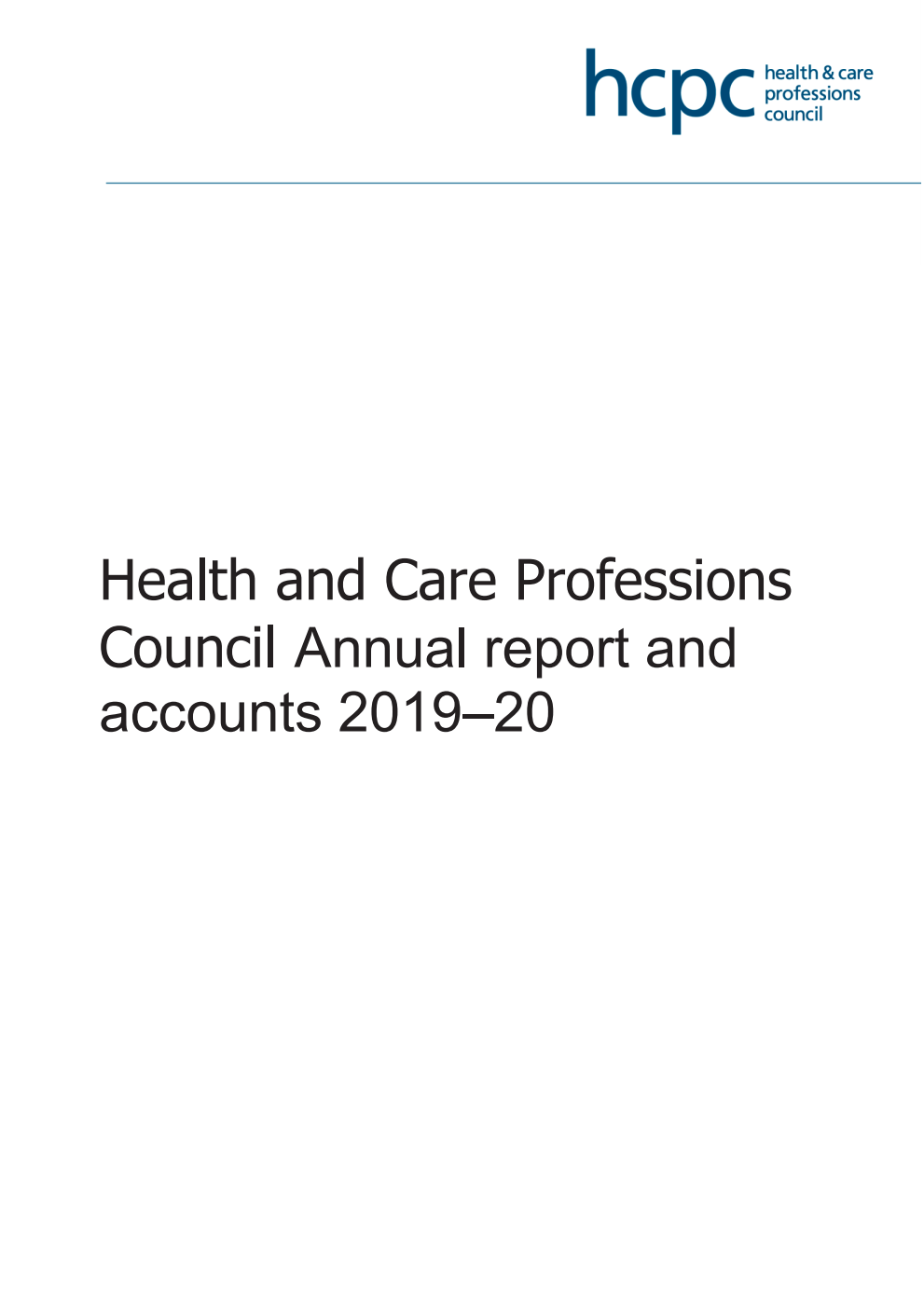 Health and Care Professions Council annual report and accounts 2019-20