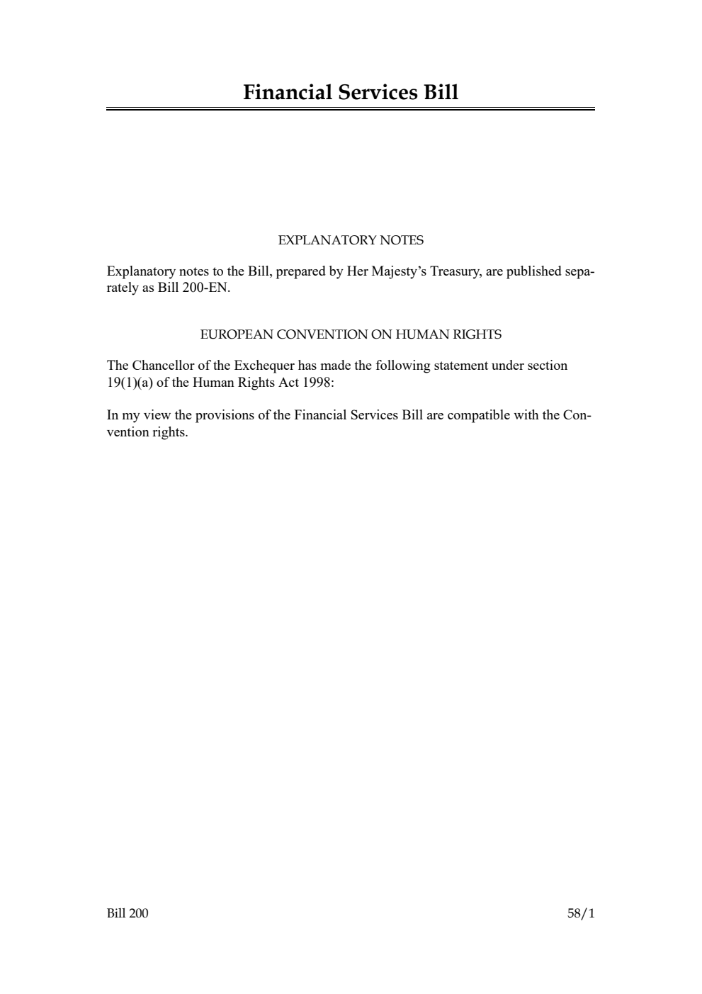 Financial Services Bill