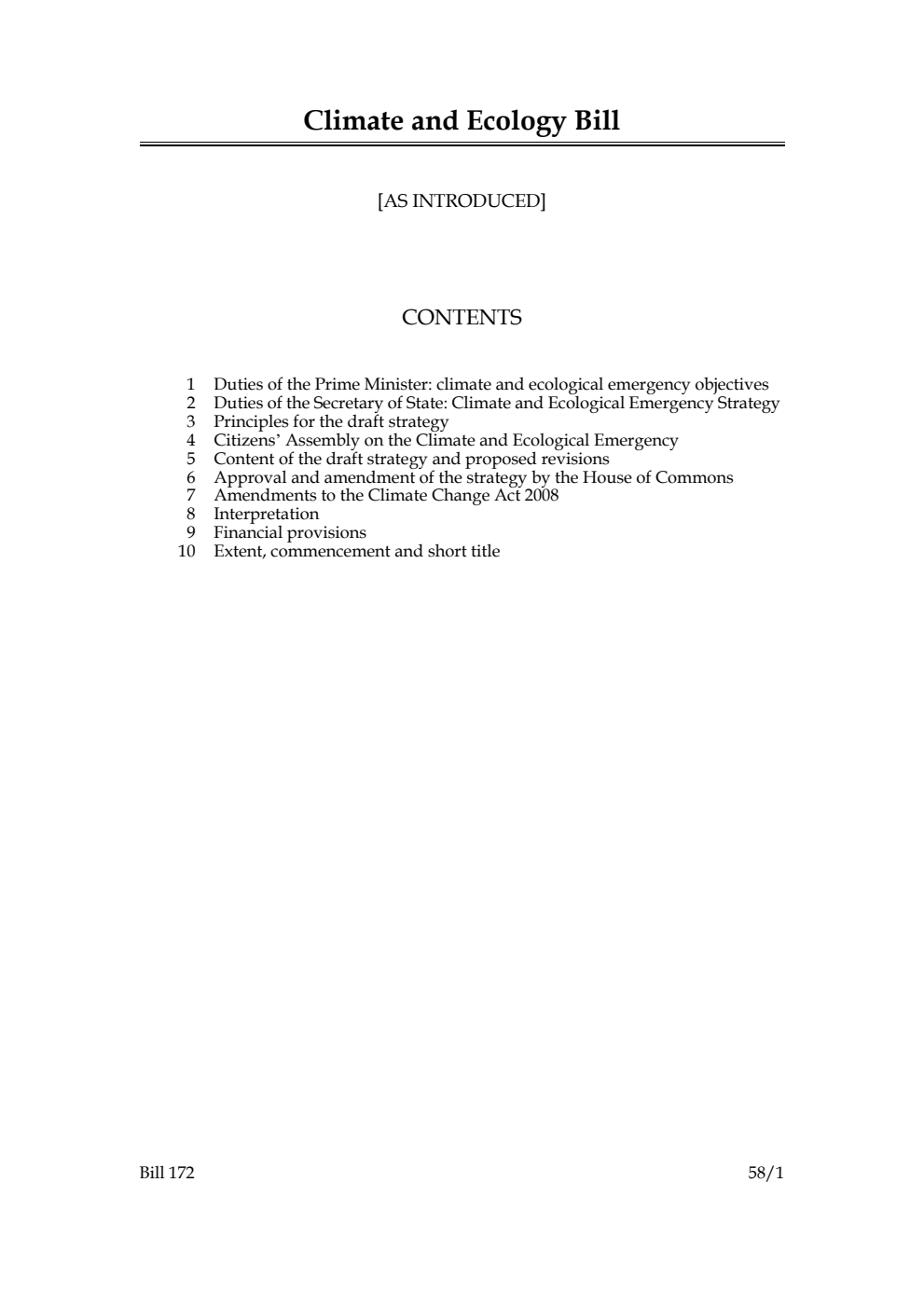 Climate and Ecology Bill