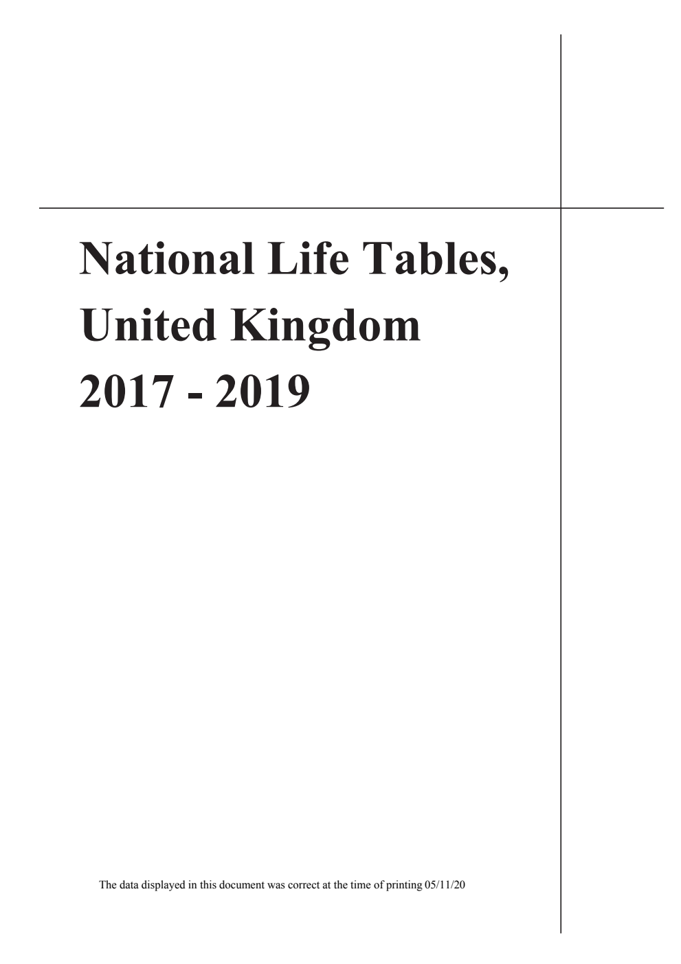 National Life Tables, United Kingdom 2017-2019
