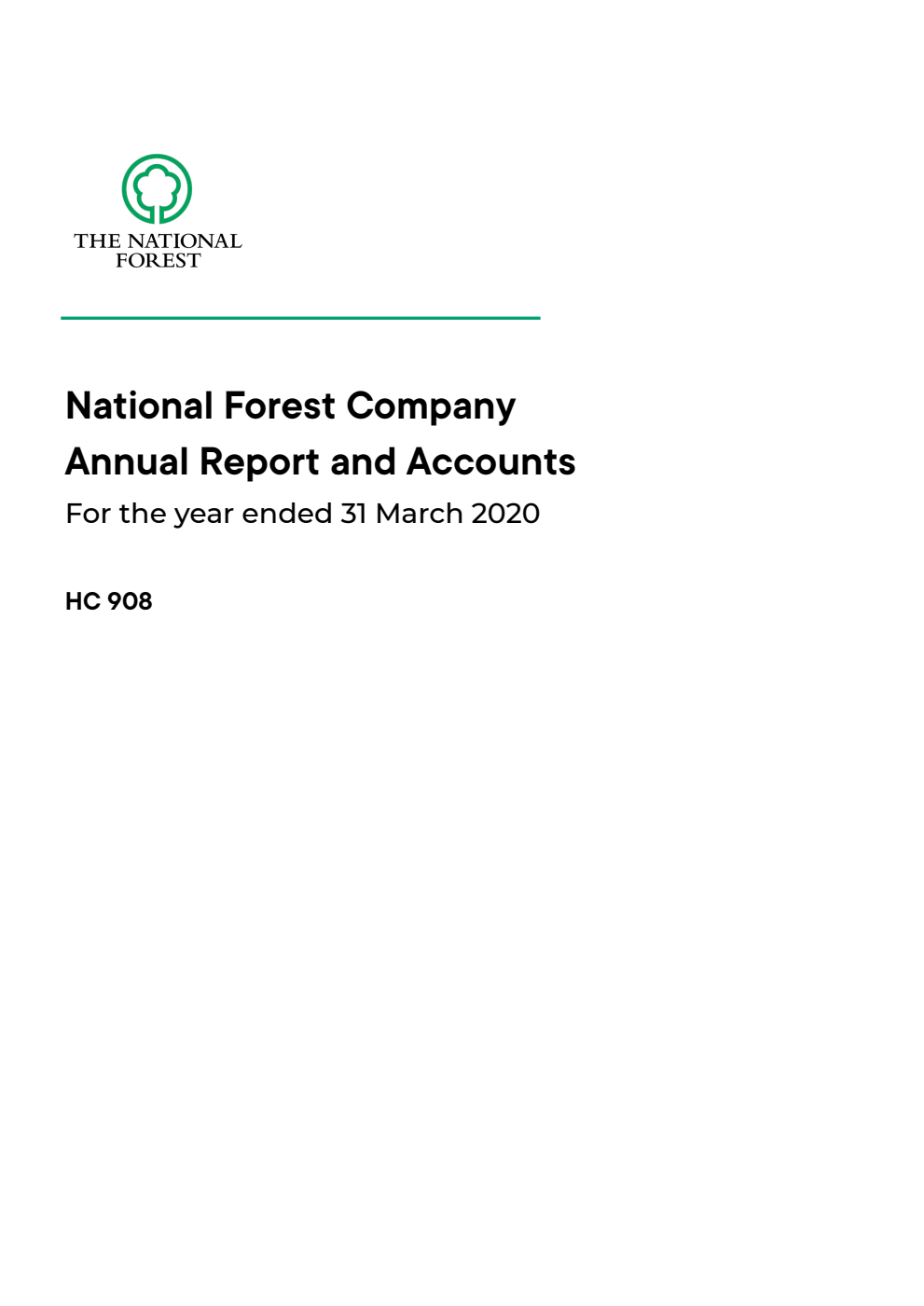 National Forest Company Annual Report and Accounts for the year ended 31 March 2020