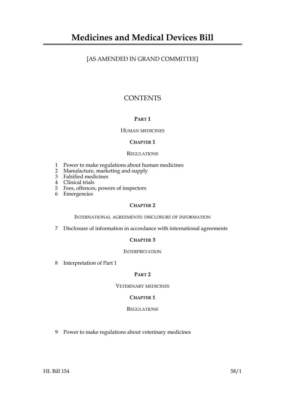 Medicines and Medical Devices Bill [as amended in Grand Committee]