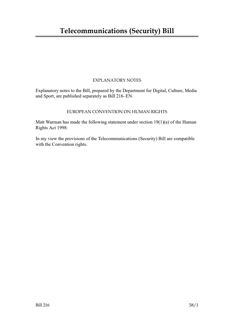 Telecommunications (Security) Bill