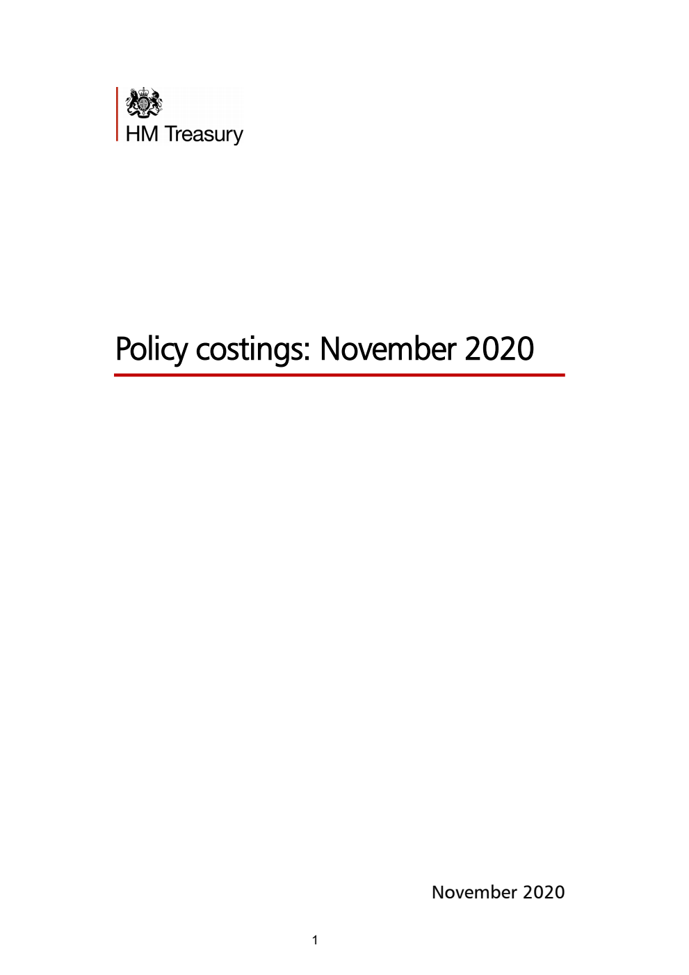 Policy costings: November 2020
