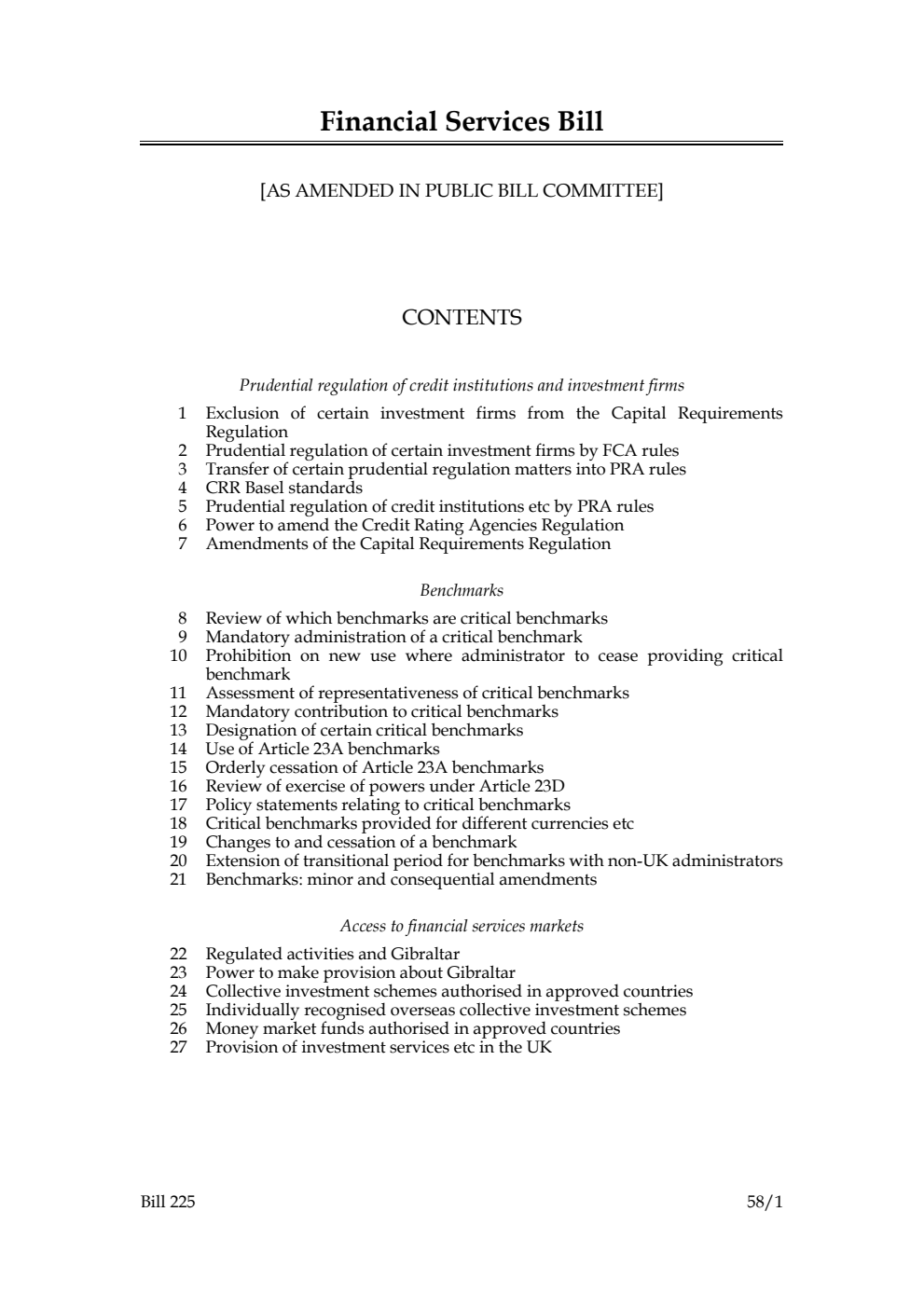 Financial Services Bill [as amended in Public Bill Committee]