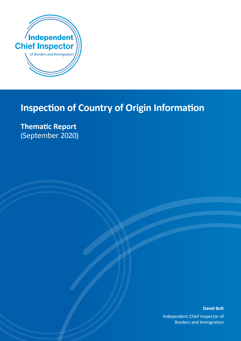 Inspection of Country of Origin Information Thematic Report. September 2020