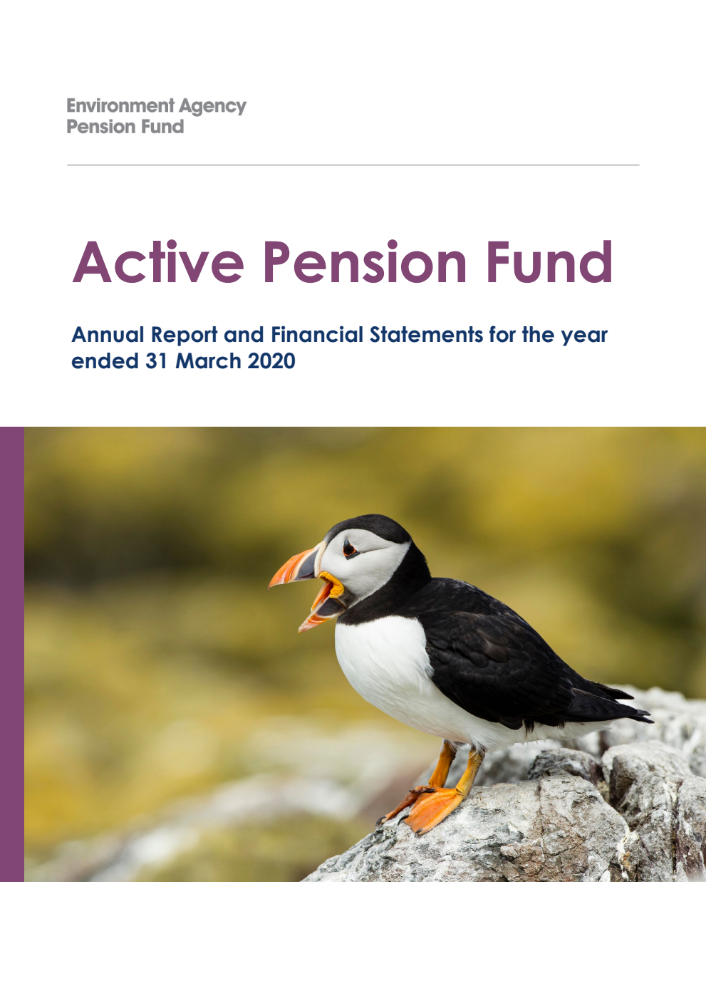 Environment Agency Active Pension Fund Annual Report and Financial Statements for the year ending 31 March 2020