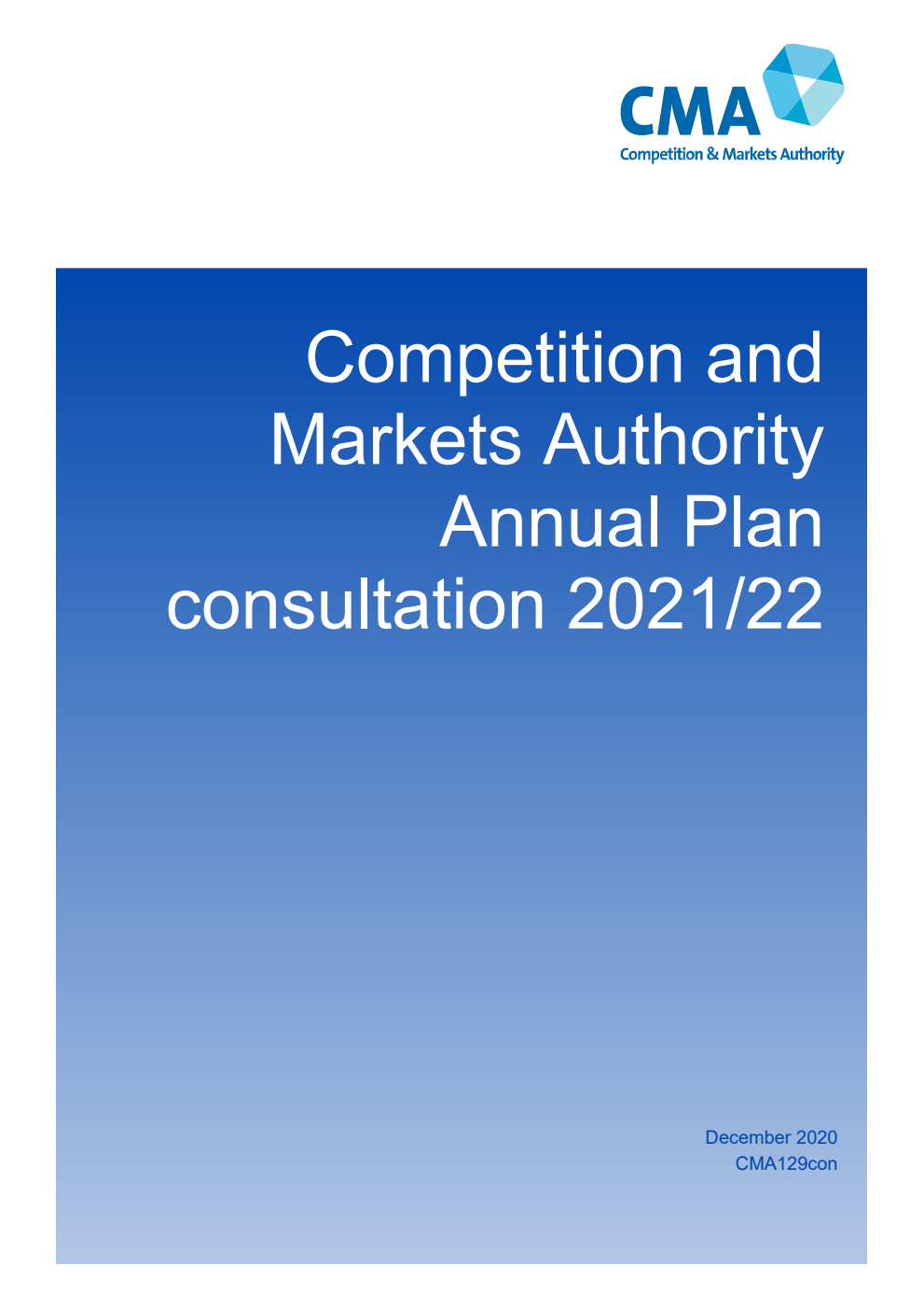 Competition and Markets Authority Annual Plan consultation 2021/22