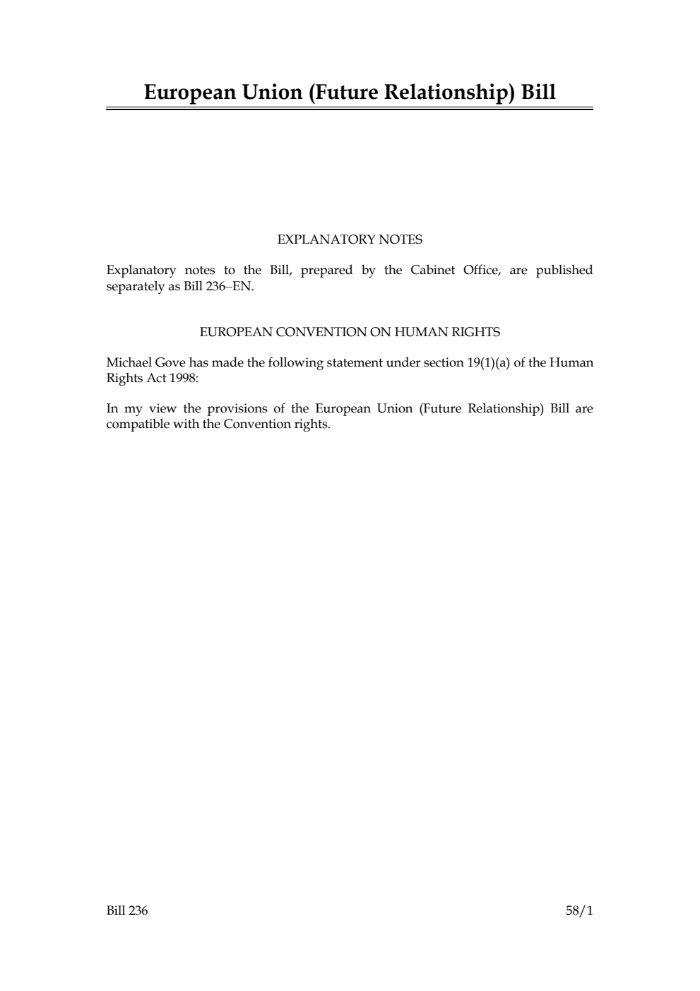 European Union (Future Relationship) Bill