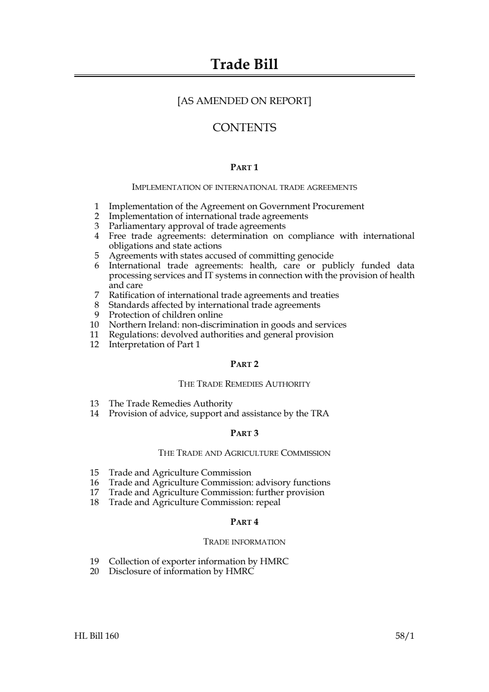 Trade Bill [as amended on Report]