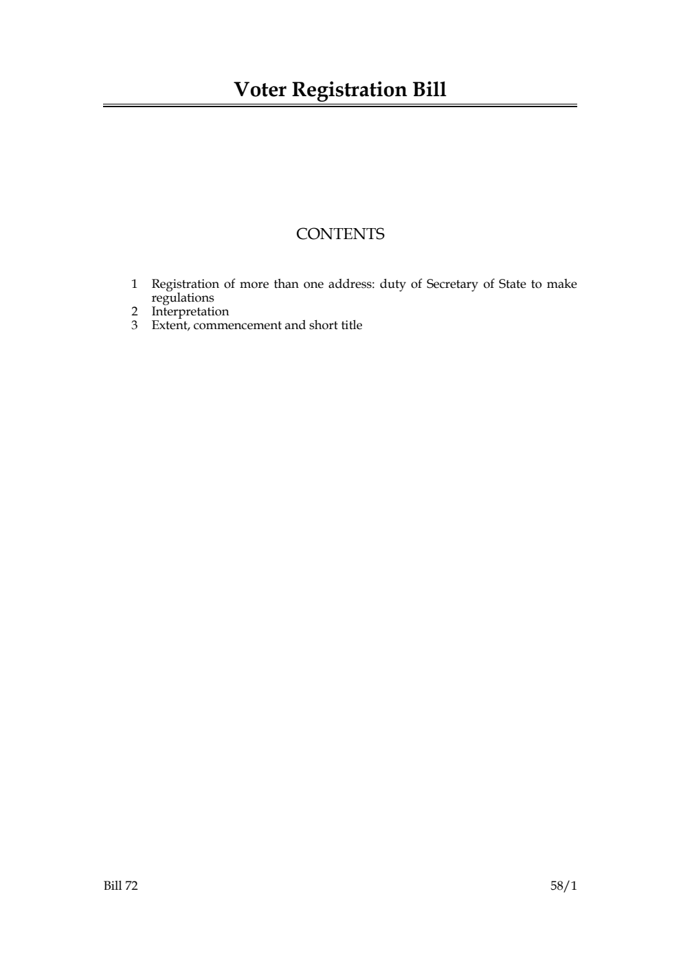 Voter Registration Bill