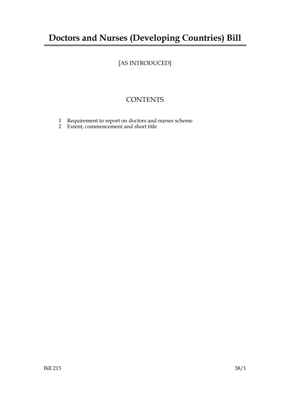 Doctors and Nurses (Developing Countries) Bill