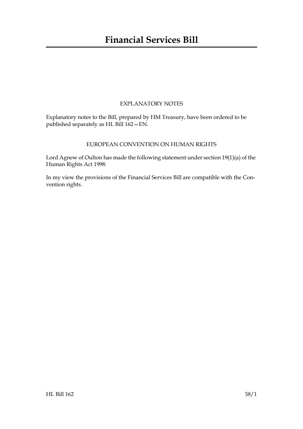 Financial Services Bill