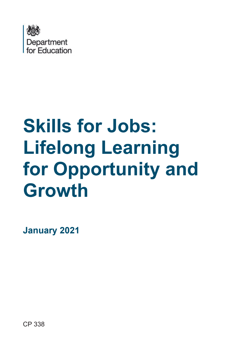 Skills for Jobs: Lifelong Learning for Opportunity and Growth. January 2021