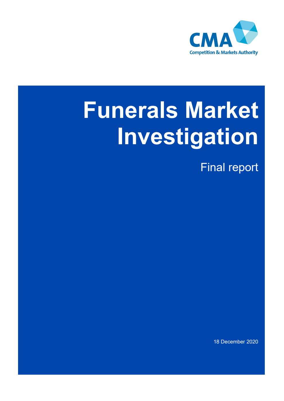 Funerals Market Investigation. Final report