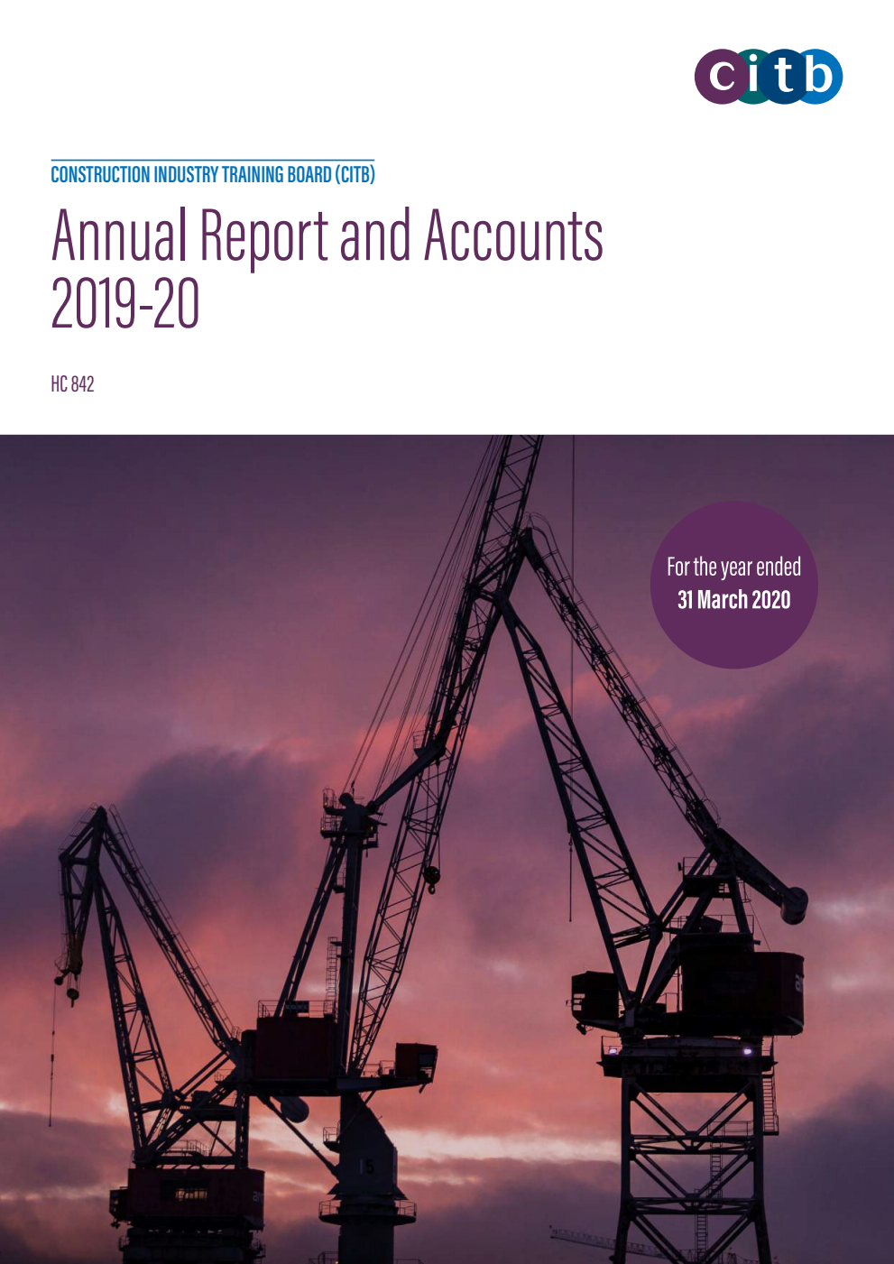 Construction Industry Training Board (CITB) Annual Report and Accounts 2019-20 for ended 31 March 2020