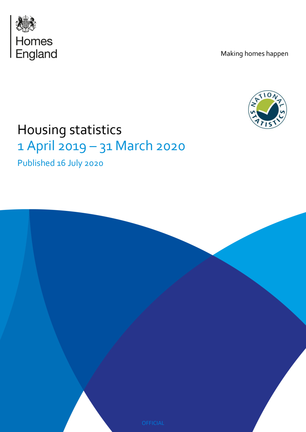 Homes England Housing Statistics 1 April 2019 - 31 March 2020