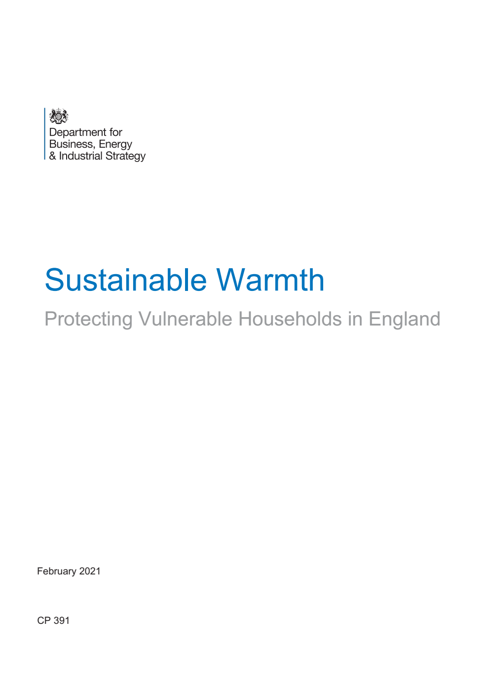 Sustainable warmth: protecting vulnerable households in England