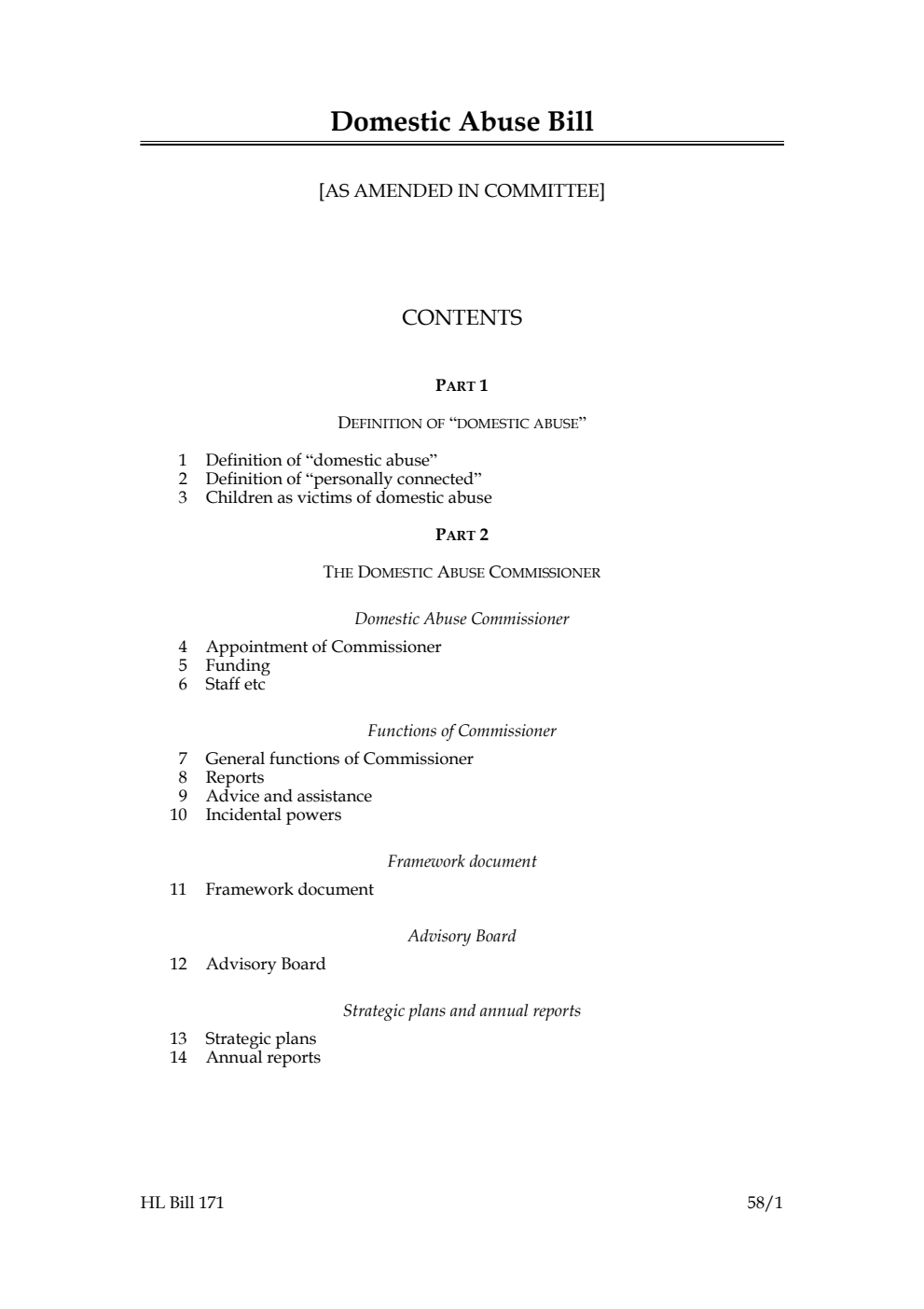 Domestic Abuse Bill [as amended in Committee]