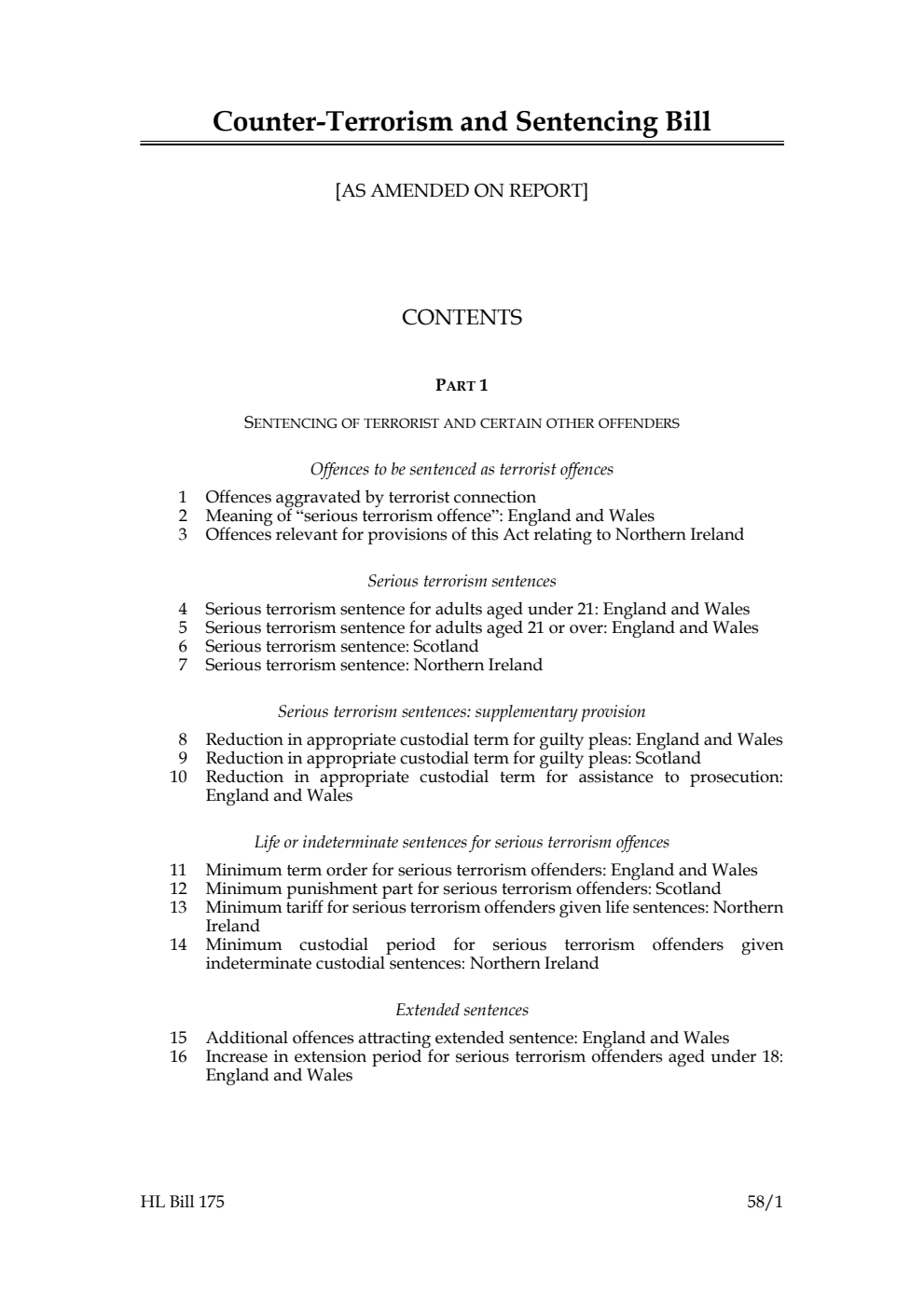 Counter-Terrorism and Sentencing Bill [as amended on Report]