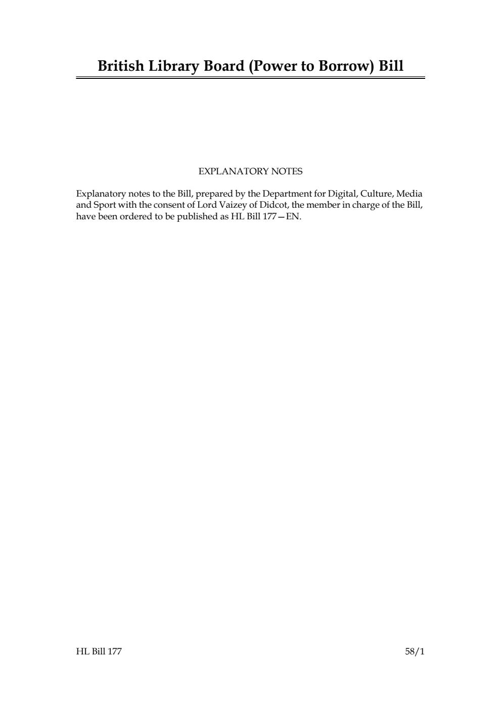 British Library Board (Power to Borrow) Bill