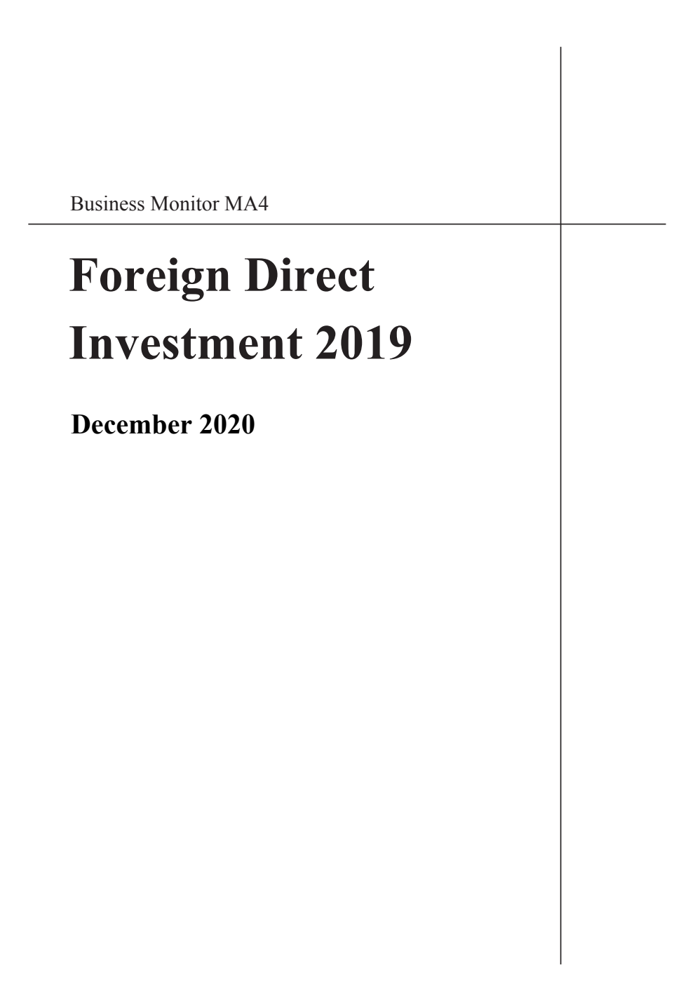 Business Monitor MA4; Foreign Direct Investment 2019 December 2020